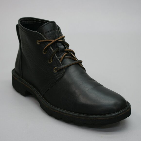 Frye Men's 11.5 Chukka Black Leather Lace-up Rubber Lug Sole Ankle Boots 3481373 - Picture 1 of 12